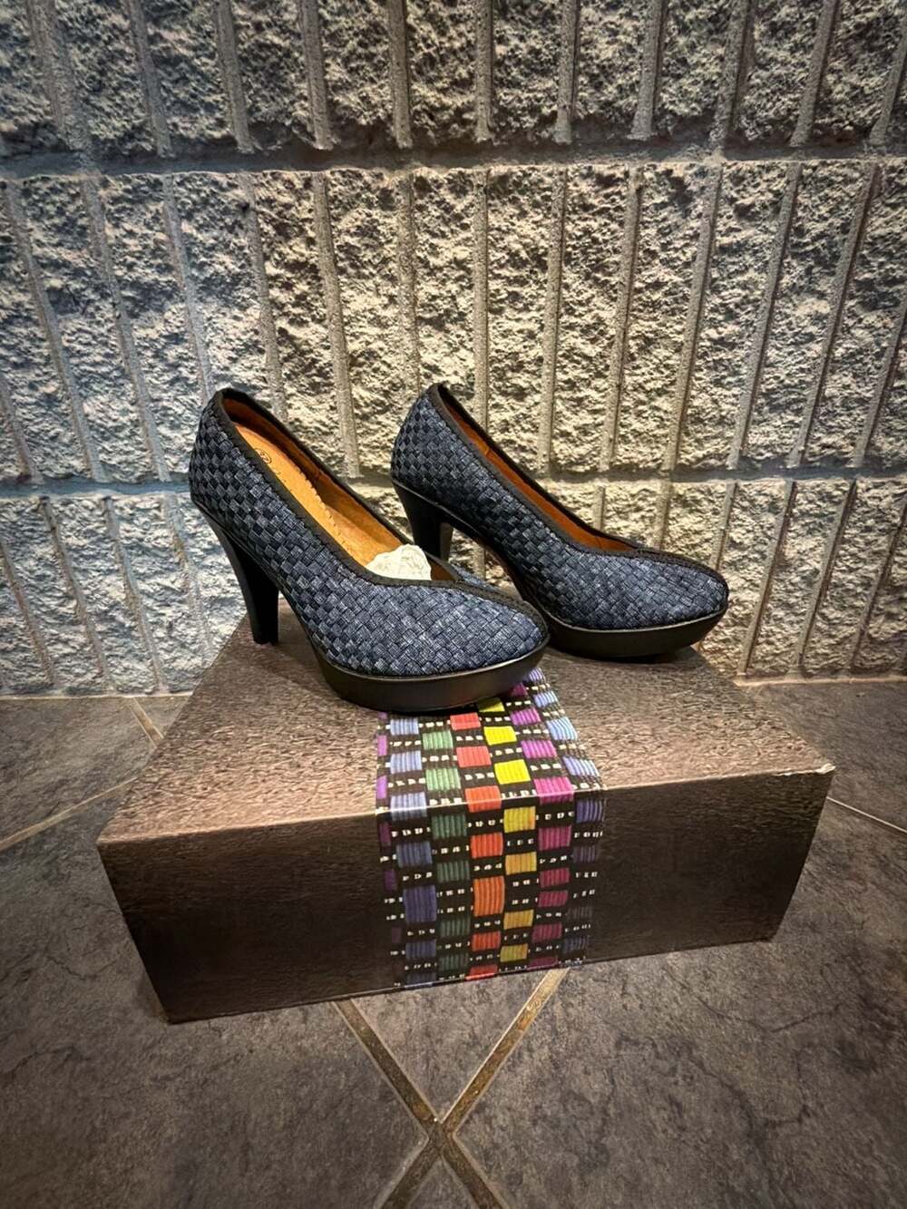 Bernie Mev Legend Size 37 Blue Woven Heels